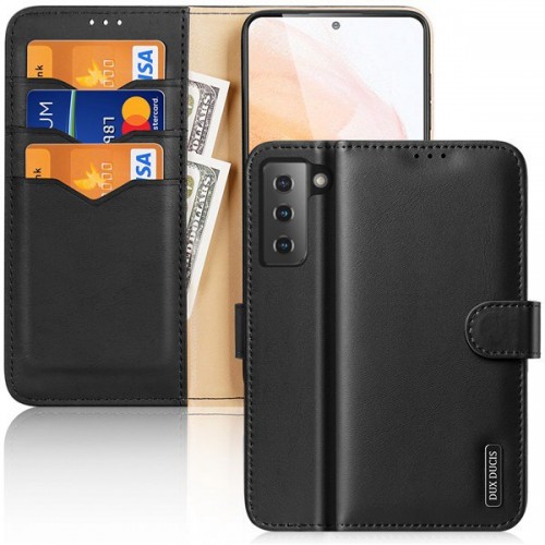 Samsung S21 Ultra 5G Leather Wallet Phone Covers Cases Hivo Series (DUX DUCIS) Black