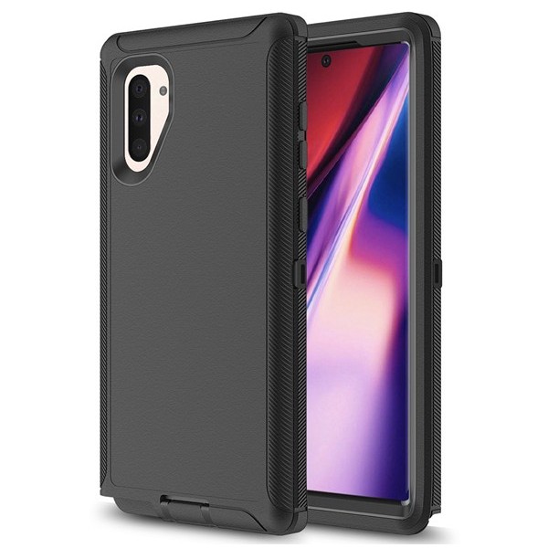 Samsung s10 Plus ShockProof Phone Case with Belt Clip Black (Adventurer) 