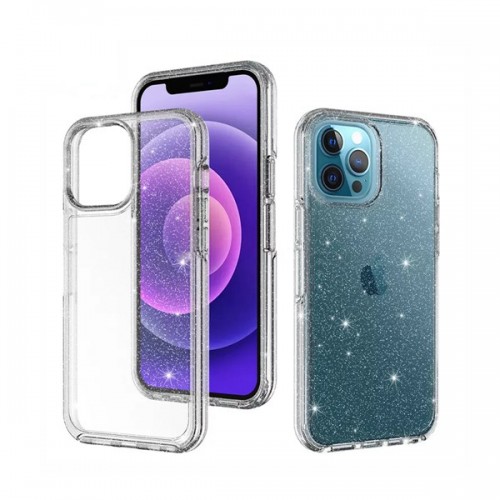 iPhone 11 Glitter ShockProof Phone Case (YUVAL)  Transparent Clear