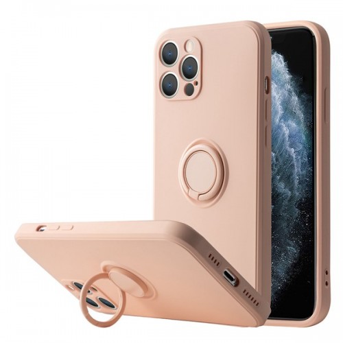 [UD02]Silicone phone case with ring for iPhone X/ XS 5.8 Pink