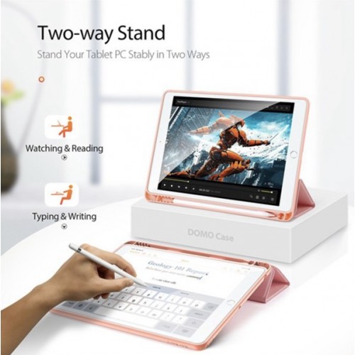 [T0970090084] iPad Pro 12.9'' (2024) Case | Shockproof Tablet Cover Pin Connectork DUX DUCIS Domo Series – Pink