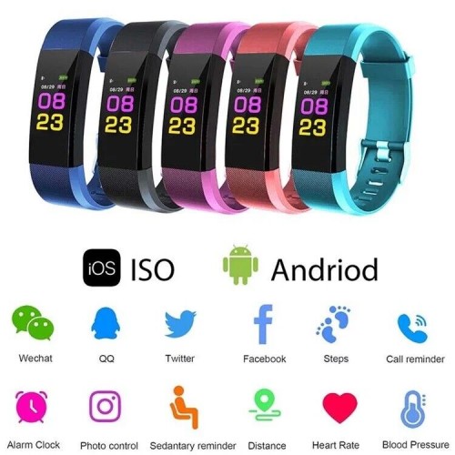 [E0680500007] Children wristband 115 Plus bluetooth 4.0 waterProof 3.7v/50mah TELINK 8266 Red