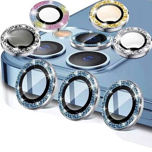 [M0590190052] iPhone 13 Pro/13 Pro Max Diamond Camera Lens Protector Film Glitter Sierra blue