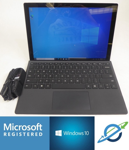 [L0110010001] Microsoft Surface Pro (7th Gen)1866 Laptop / Tablet, Black, 12.3'' Touch, Intel Core I5-1035G4 CPU @1.10GHZ, I5 10th, 8GB LPDDR4, 256GB NVME (Refurbished) with Bluetooth Keyboard
