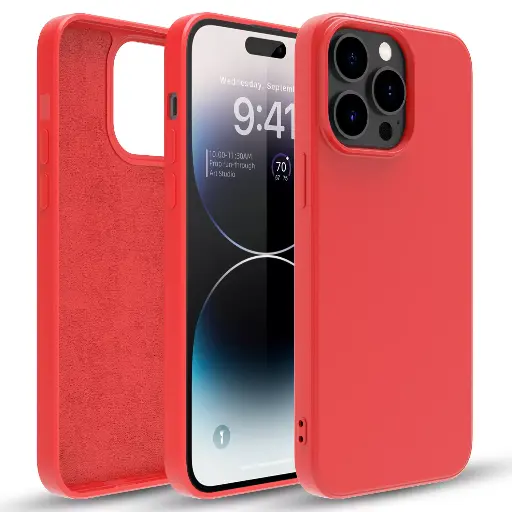 [M0860090066] Silicone phone case without ring for samsung S8+ RED