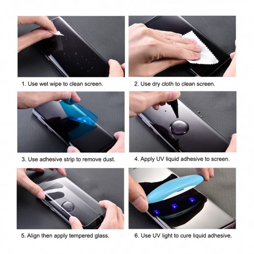 Samsung Galaxy UV Full Liquid Glue Screen Protector Tempered Glass