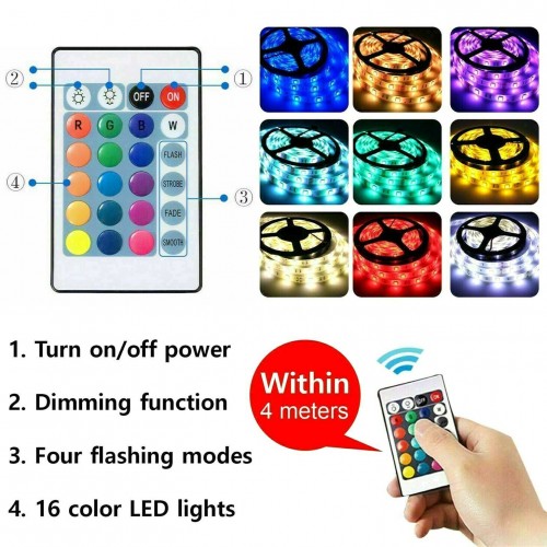 5V USB RGB Bluethooth + Remote Control Strip Light 4Meter Waterproof with Mood light for TV