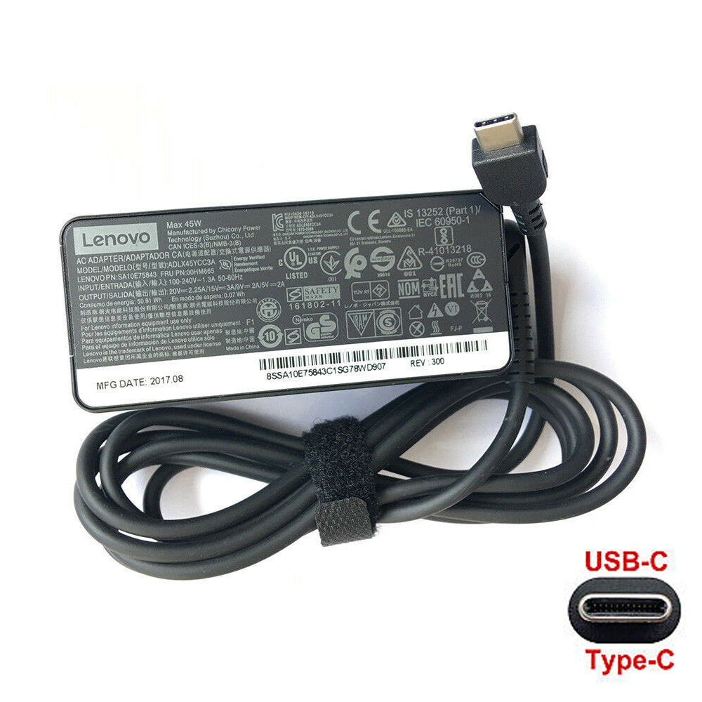 Lenovo/IBM Genuine Lenovo Thinkpad Charger AC Adapter 45W 20V 2.25Amp Type-C