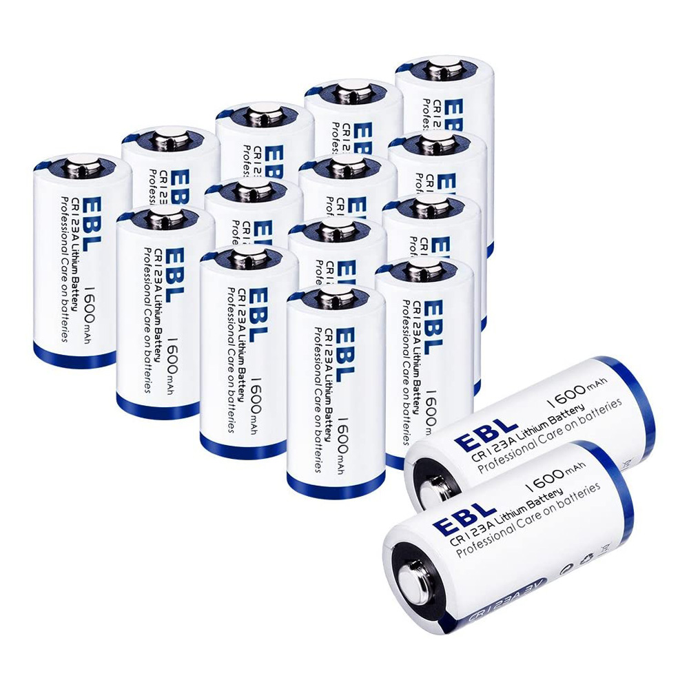 EBL CR123A Battery 3V 1600mAh Lithium 16-Pack