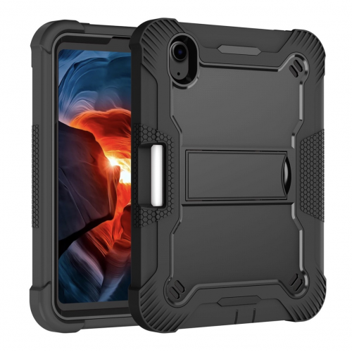  Samsung TAB A8(2021) X200/X205 ShockProof Rugged Armor Case with Kickstand Tablet Cover Case Black