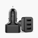 ELEKER USB Car Charger 6.0Amp CC163-UA60 3 USB Smart Port Black