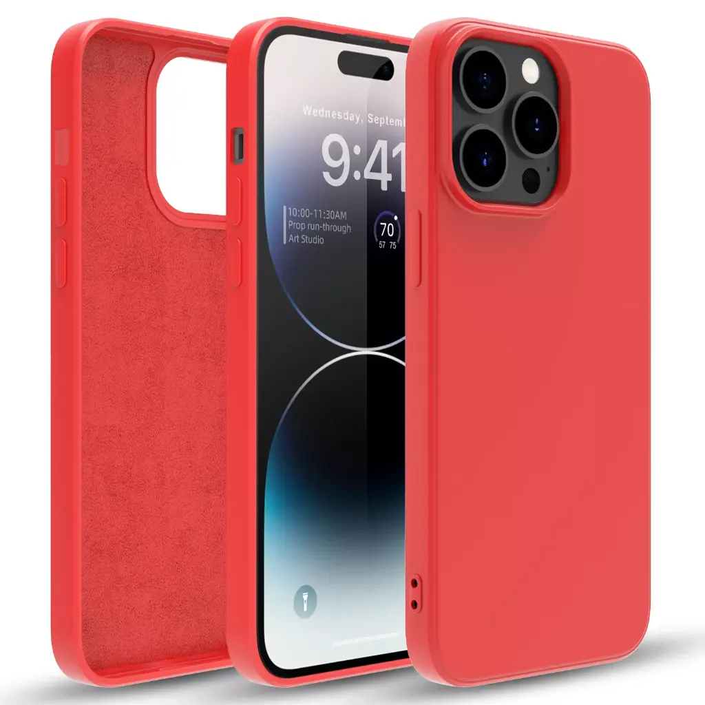 Silicone phone case without ring for samsung A10/M10 RED