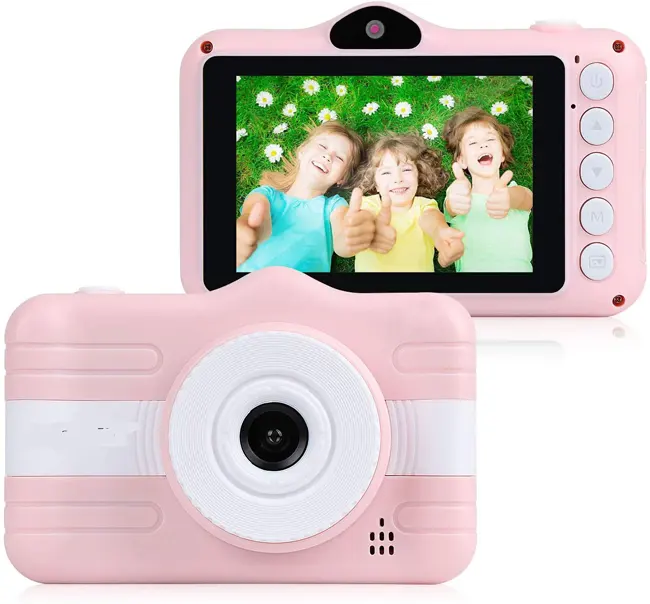 Children Camera,X600 big screen,front 1.3M,2M rear,pink