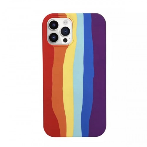 [M1020090023] iPhone 11 Pro Max Rainbow Silicone Phone Cover Case (Red-Orange-Yellow)