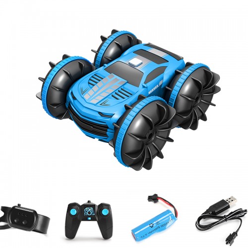 [E0680350006] 828D 2.4G 4WD Double Sided Amphibious Remote Control Vehicles(DUAL CONTROL VERSION)-BLUE